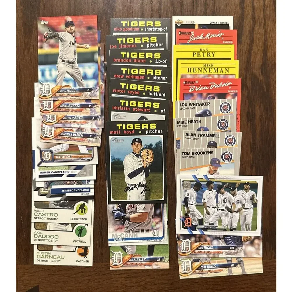 Detroit Tigers Baseball Card Huge Lot 109 Different Cards